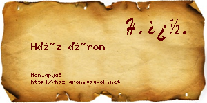 Ház Áron névjegykártya